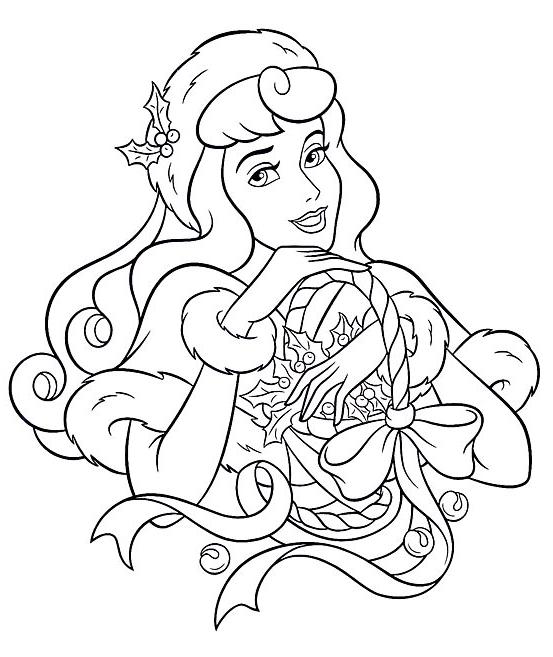 coloriage la belle au bois dormant et son panier de houx